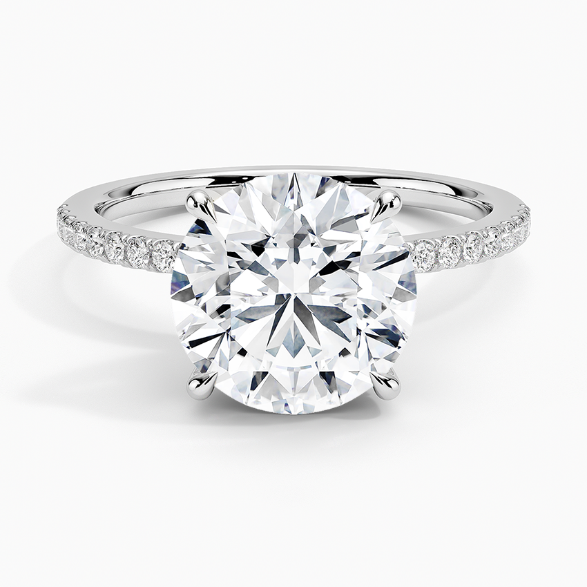 Luxe Petal Diamond Engagement Ring in 18K White Gold 🟡