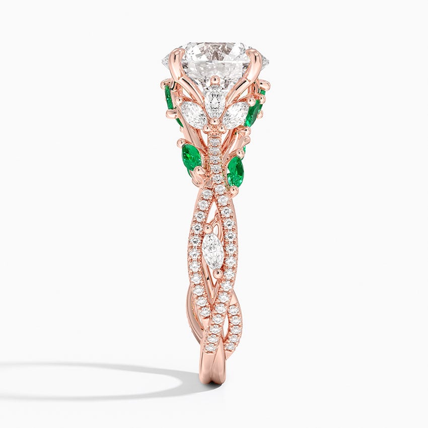 14K Luxe Secret Garden Ring featuring Lab Emerald and Diamonds 🟡