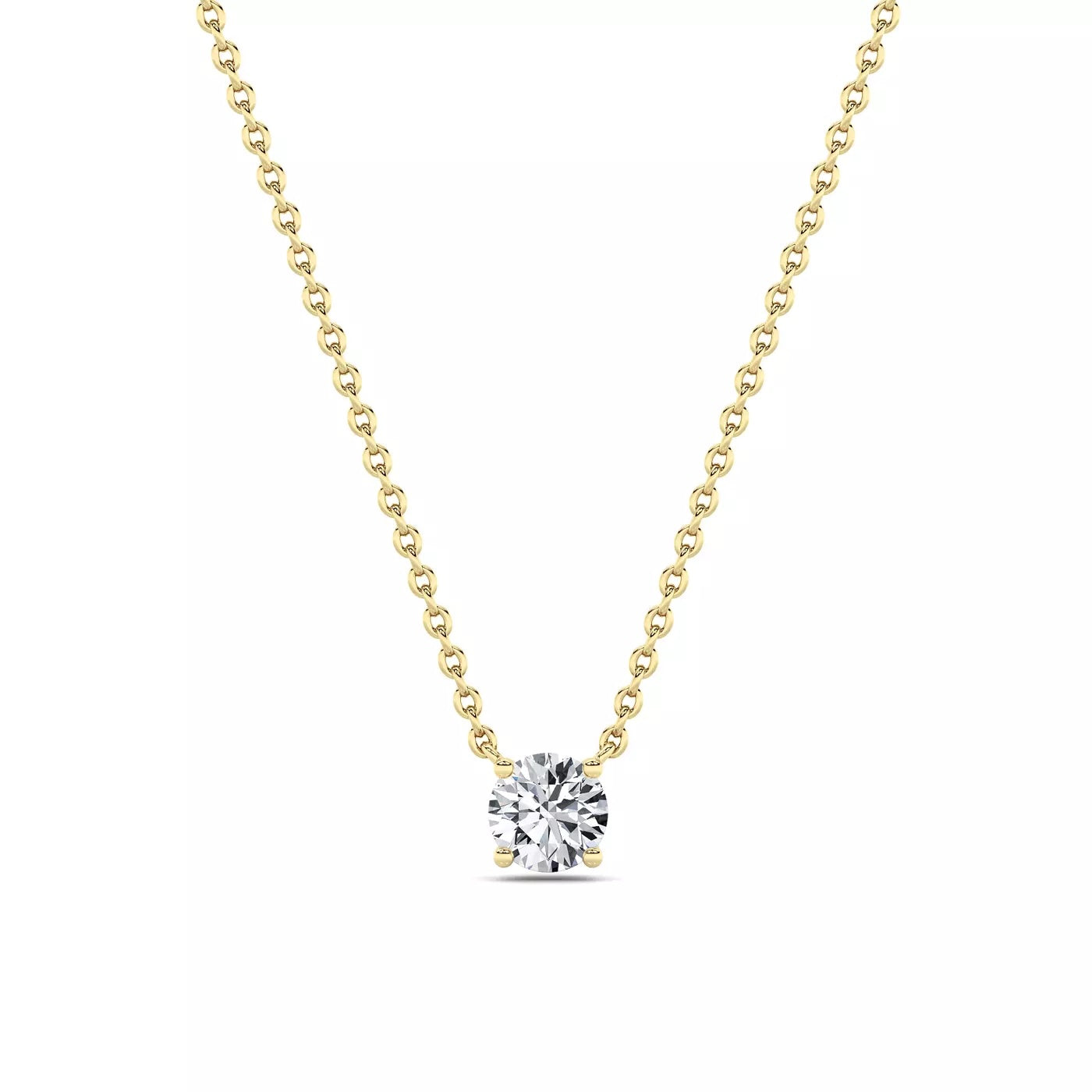Solitaire Lab Diamond Pendant Four-Prong Basket