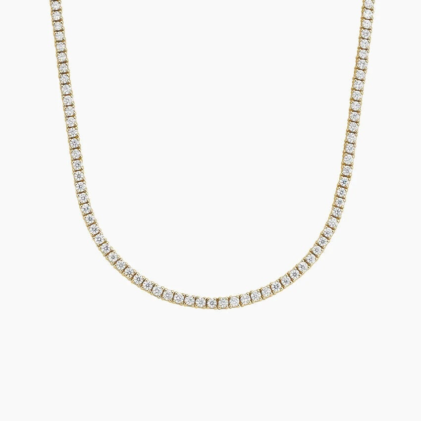 Round Lab Diamond Tennis Necklace