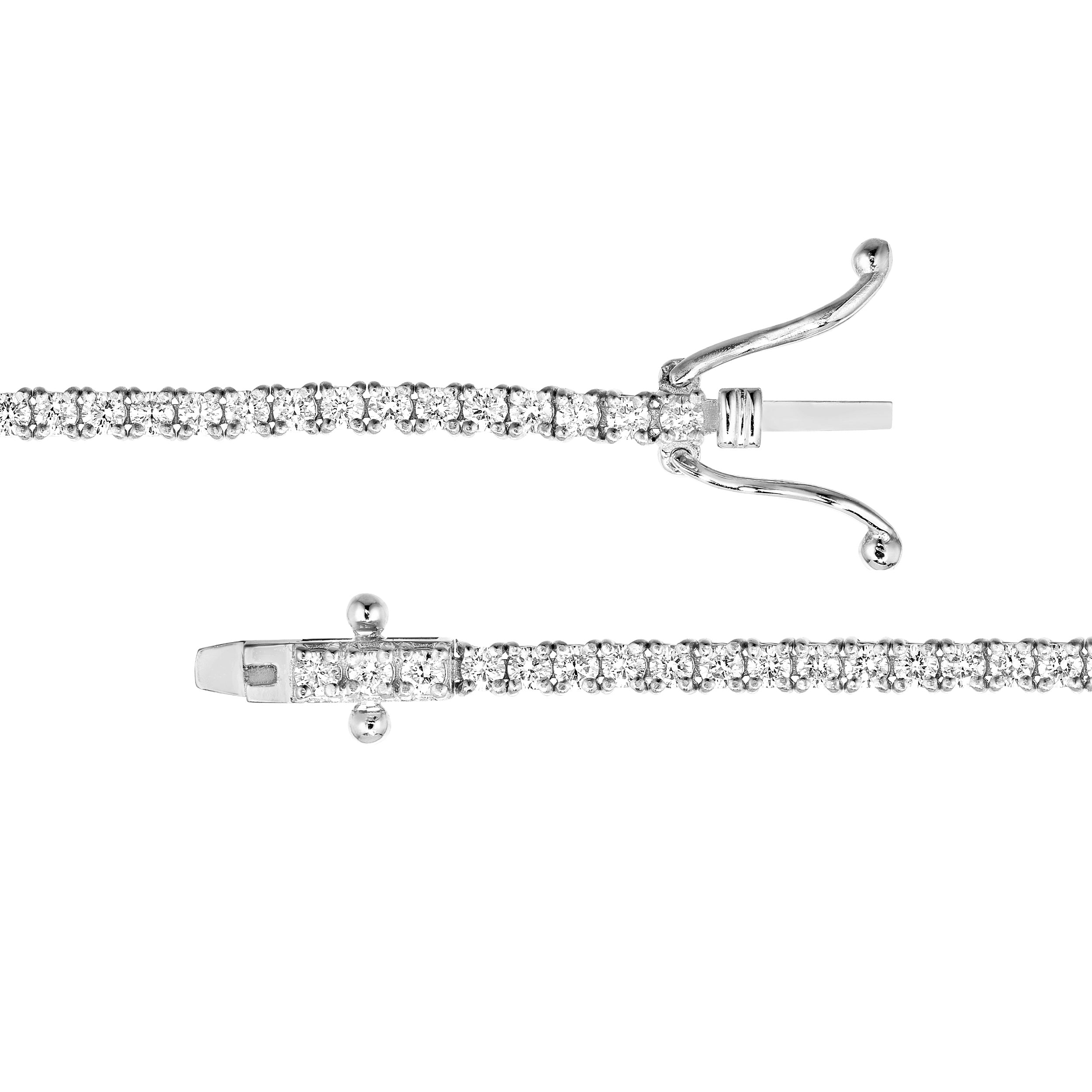 Round Lab Diamond Tennis Necklace