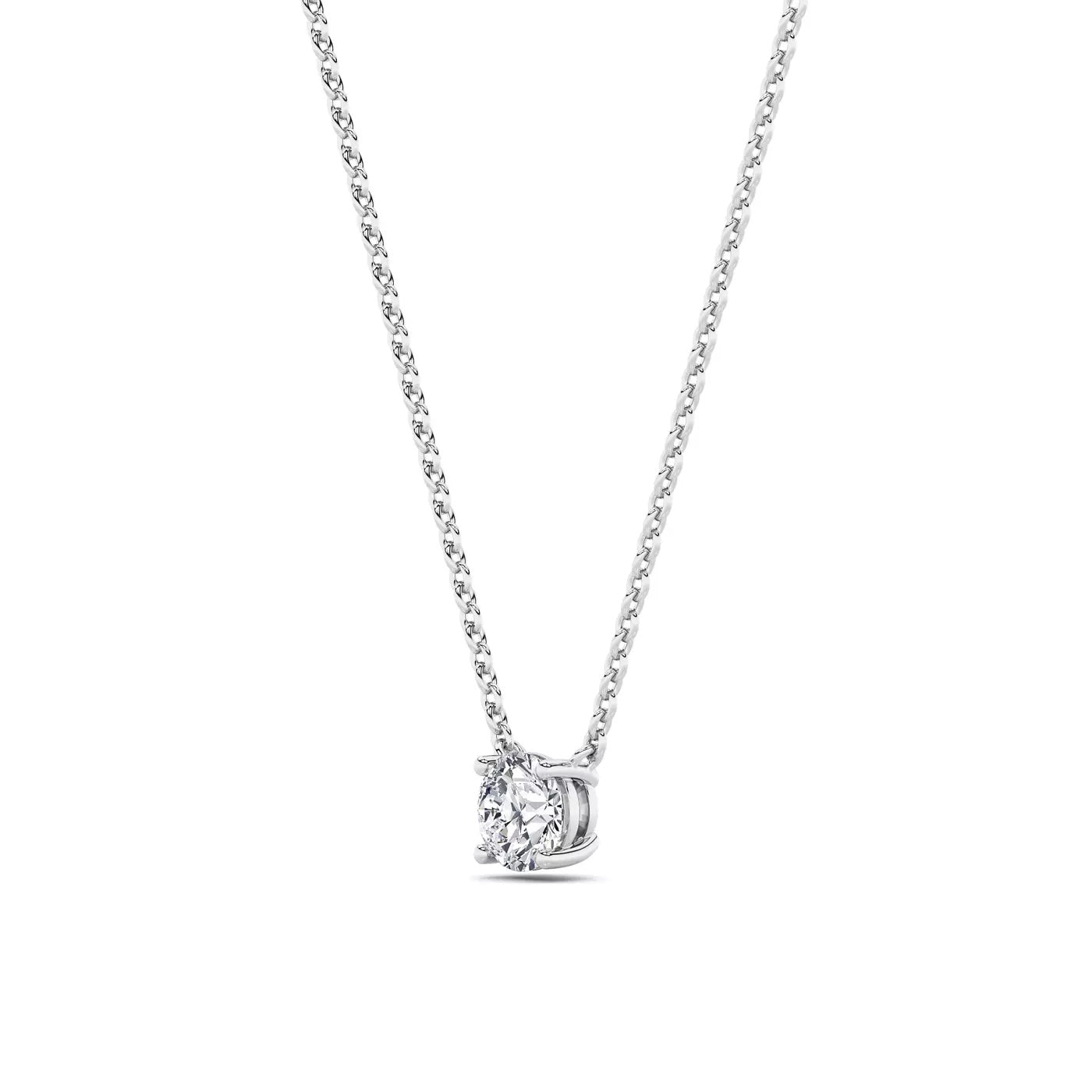 Solitaire Lab Diamond Pendant Four-Prong Basket