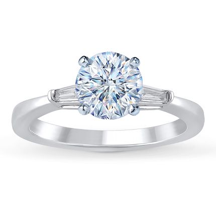 14K white gold setting, 16 ct tw certified diamonds, for engagement ring.