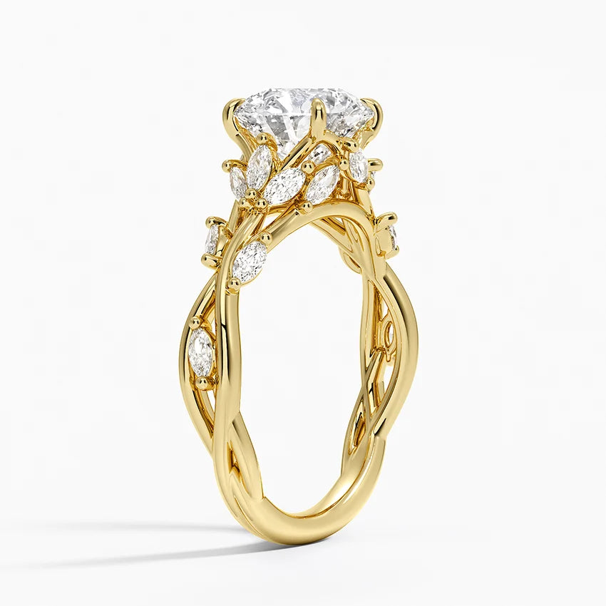 18K Yellow Gold Secret Garden Diamond Ring: An Enchanted Engagement Choice 🟡