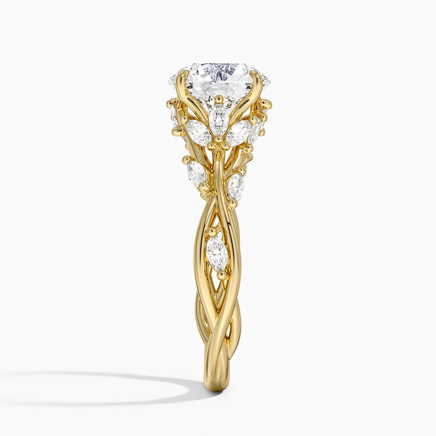 18K Yellow Gold Secret Garden Diamond Ring: An Enchanted Engagement Choice 🟡