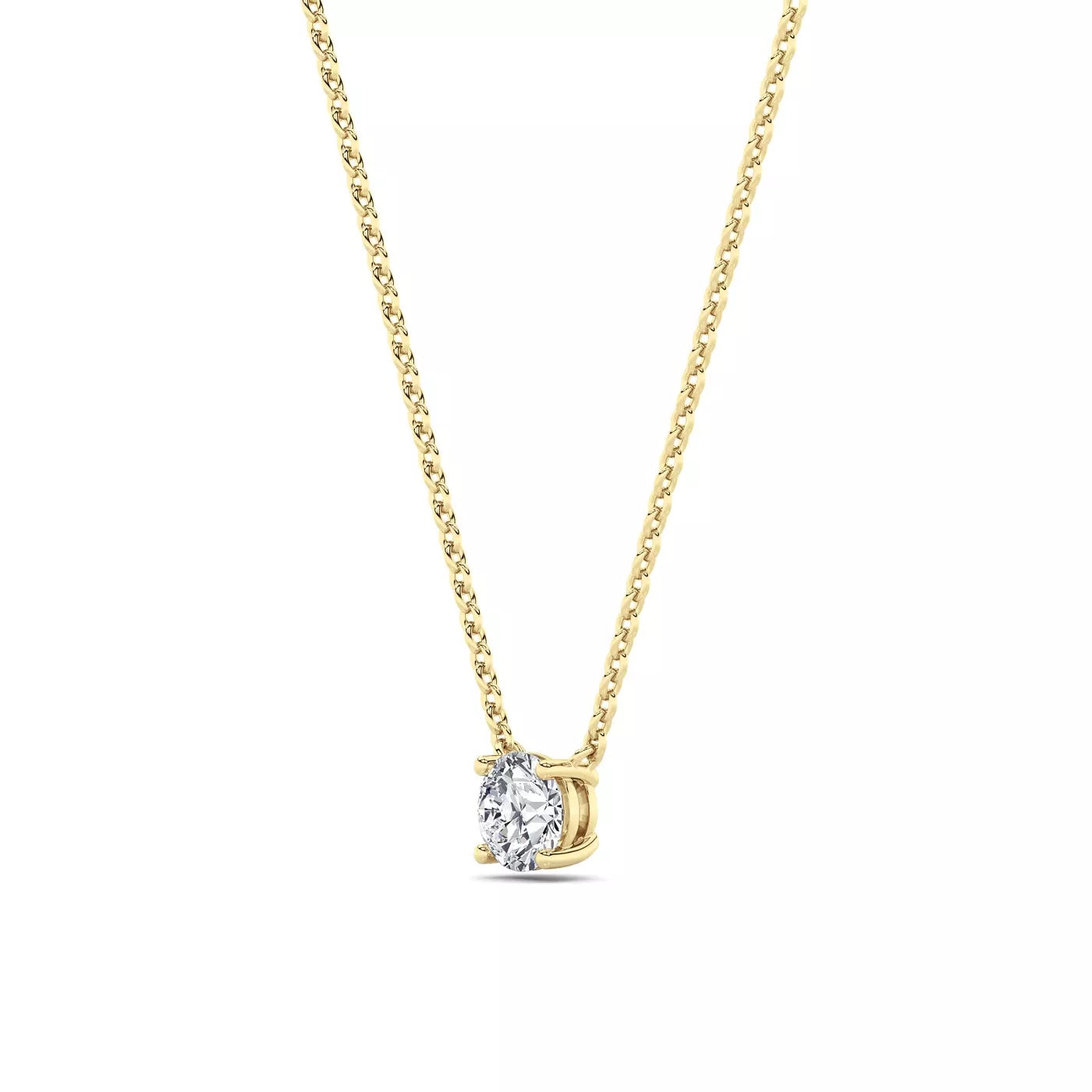 Solitaire Lab Diamond Pendant Four-Prong Basket