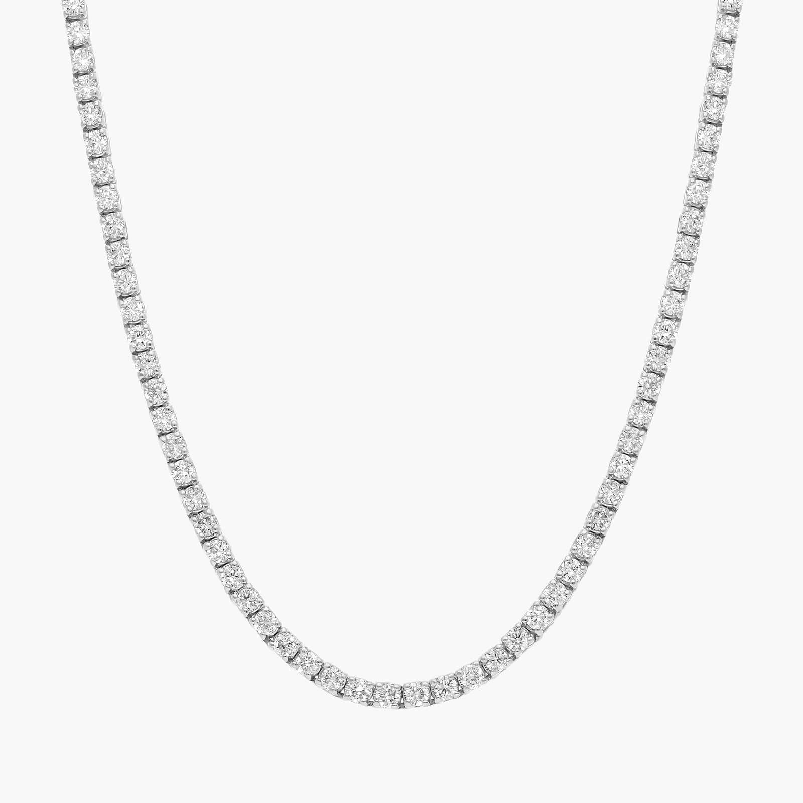 Round Lab Diamond Tennis Necklace