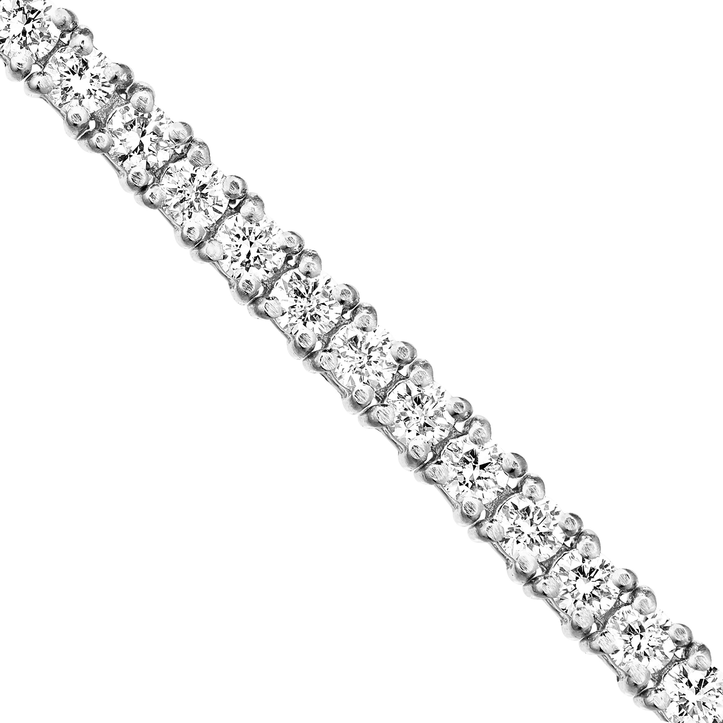 Round Lab Diamond Tennis Necklace