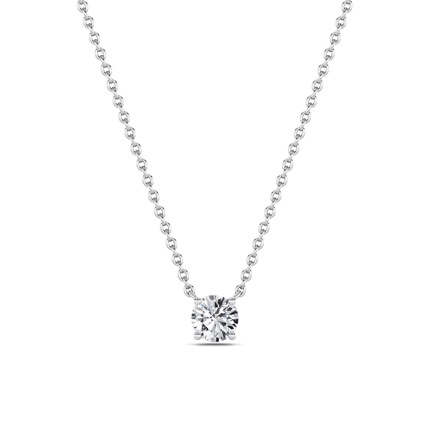 Solitaire Lab Diamond Pendant Four-Prong Basket